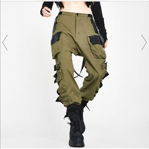 Dolls Kill cargo pants with suspenders